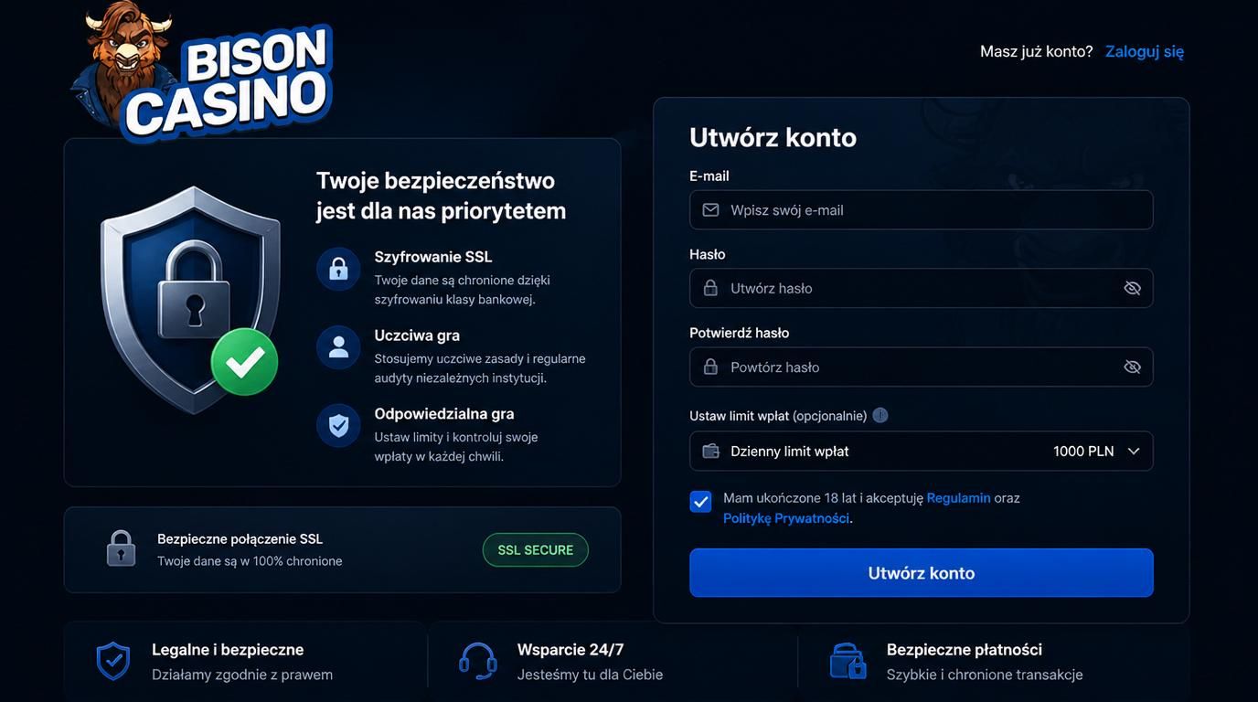 Symbol bezpieczeństwa przy formularzu, warunki i limity wpłat